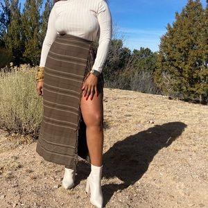 Vintage 90s Ralph Lauren Fringe Wrap Skirt